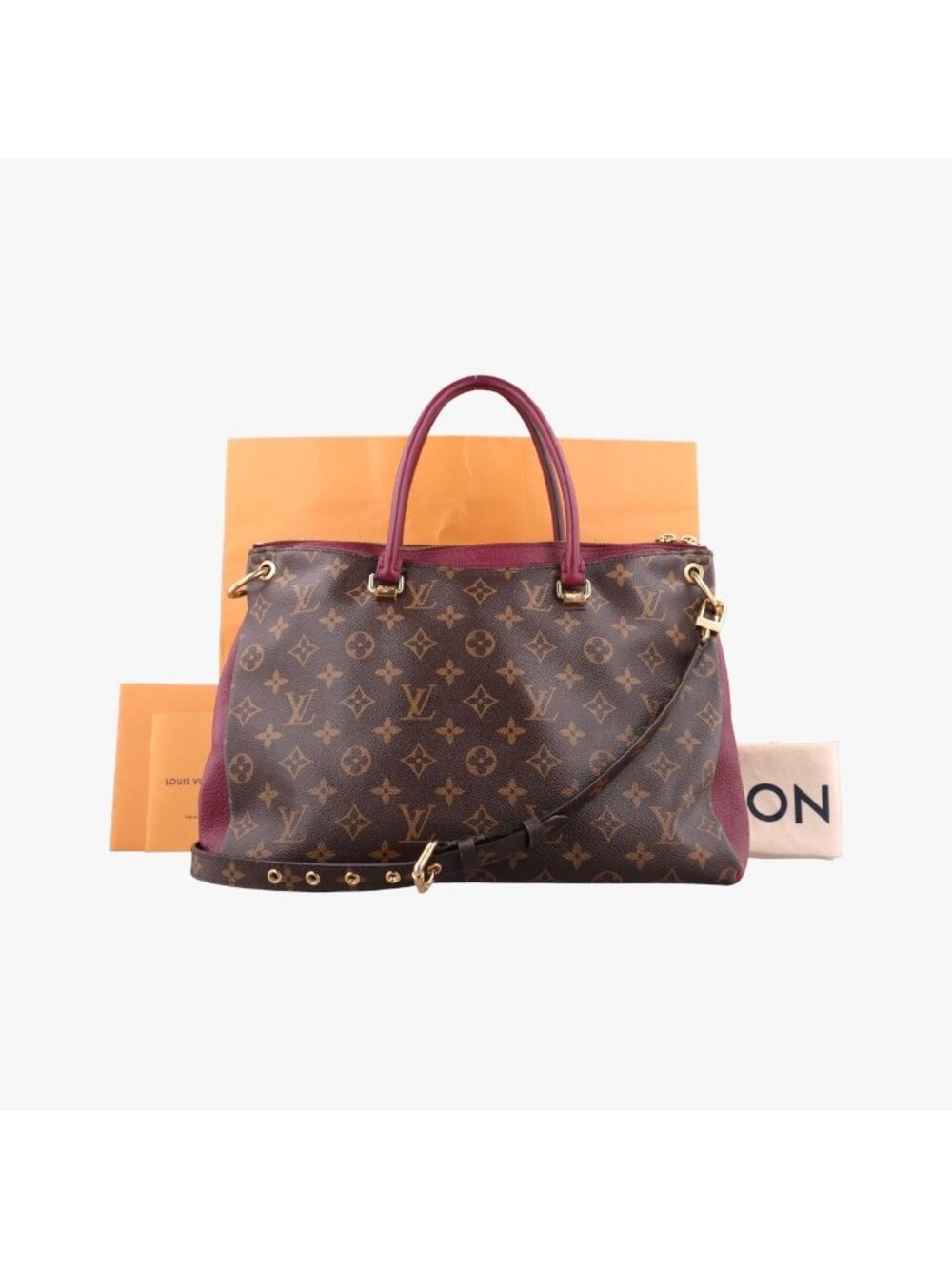Louis Vuitton Pallas Monogram Brown Raisin Canvas Calfskin Handbag